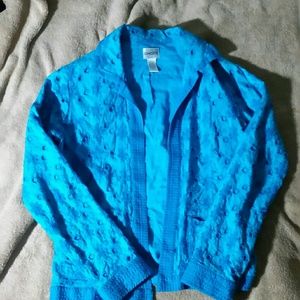 Chico's turquoise eyelet jacket